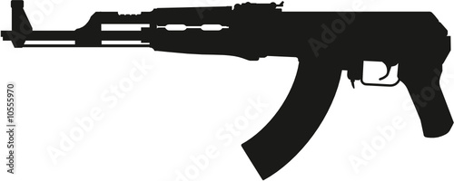 "detailed vector silhouette of soviet kalashnikov ak47 ...