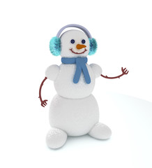 3d cute snowman that point at something of your choice