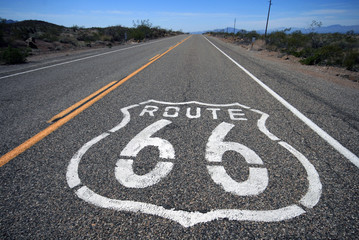 Desert road Route 66 california