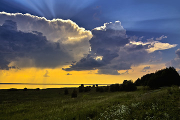 Thundercloud above lake