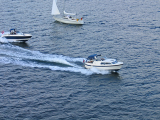 Speedboats at sea - leisure time activity