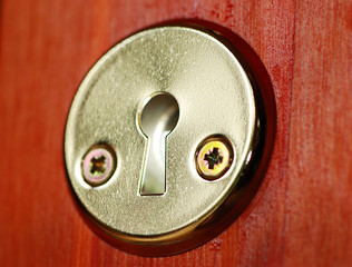 Keyhole with light coming from it