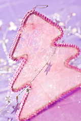 holiday series: christmas decorated fir with garland