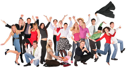 happy people group isolated
