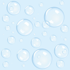 Blue bubbles background, vector illustration