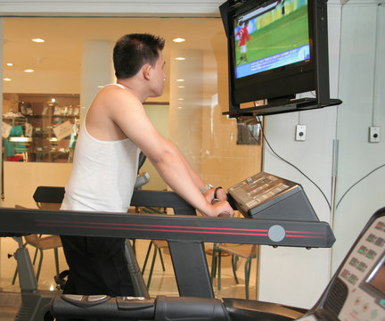 exercise in fitness center