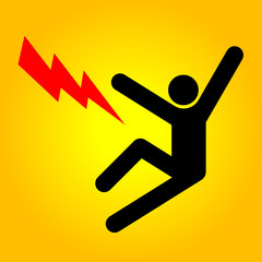 Vector danger sign. High voltage