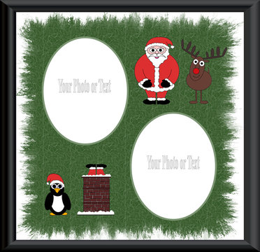 Christmas Characters Border Framework - Isolated Clipping