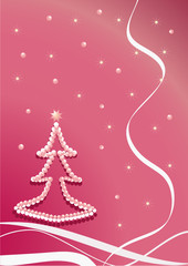 Pearl christmas-tree. Pink