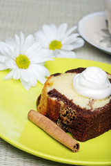 chocolate pound cake with whip cream