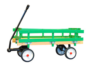 Little Green Child's Wagon Isolated