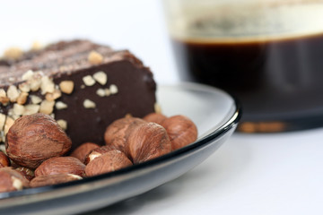 Almond cake with chocolate stuffing