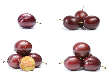 Plum isolated on the white