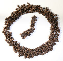 Claock made from coffee beans