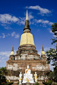 Pagoda, Budha image in the ancient city, Ayuthaya Thailand