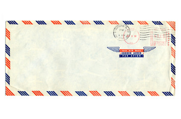 Airmail letter envelope isolated over white