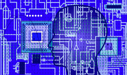 vector illustration of an Electronic circuit board