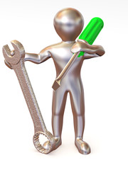 Man with tools. Maintenance