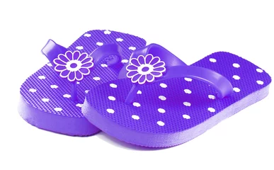 Fotobehang Purple Flip Flops © Cheryl Casey