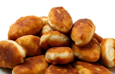 Hot roasted patty from  wheat flour on plate