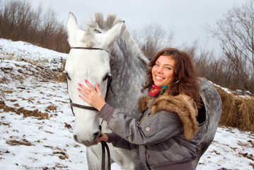 beautiful girl-gypsy with horse.