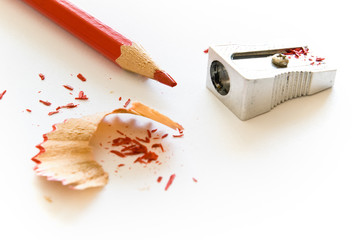 pencil and wood shavings