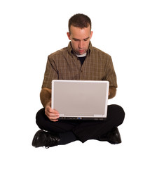 Man Working On Laptop