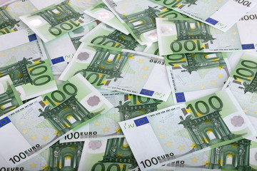 Obraz na płótnie Canvas Background of one hundred euro.