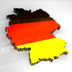Fototapeta premium 3d flag map of germany