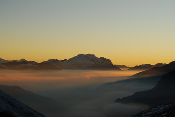 coucher de soleil au col de la colombi&egrave;re