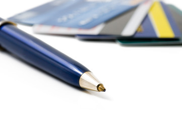 credit card and pen