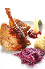 Roasted duck with chinese cabbage