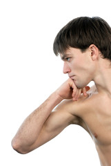 man with naked torso