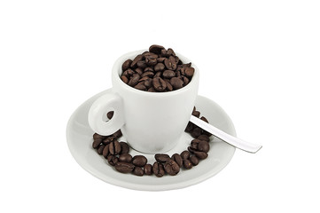 Tazzina con chicchi di caffè 3