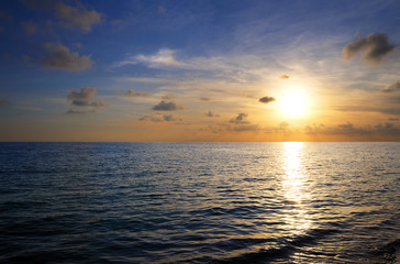 Sunset on tropical beach