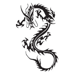 Decorative dragon silhouettes vector