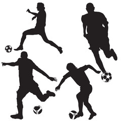 soccer players silhouettes vector