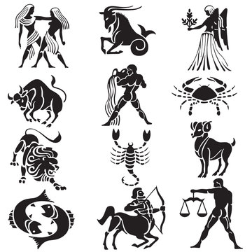 Naklejki zodiac sign vector silhouettes
