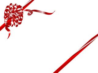 Red christmas ribbon - vector illustration