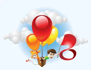 Rolgordijnen Kinderen en ballon © serdarduran