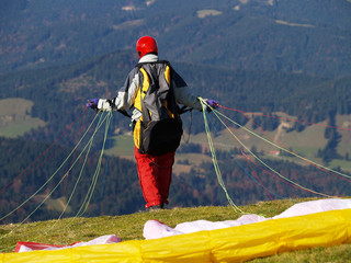 Gleitschirmflieger in den Alpen