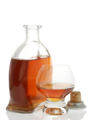 Cognac bottle isolated