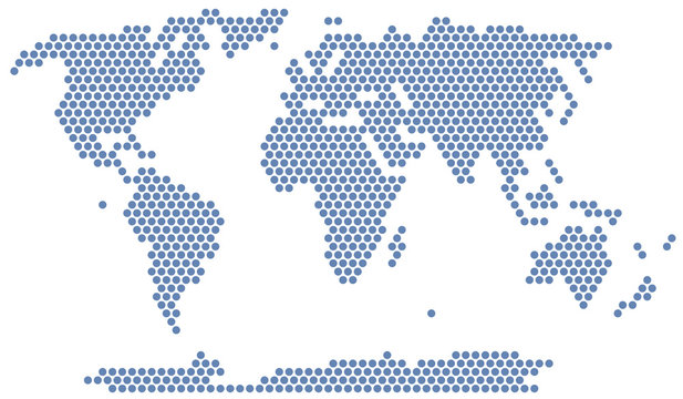 Weltkarte als Punktraster