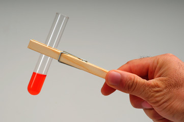 test tube on hand