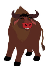 Fototapeta premium The huge bull with a charming smile