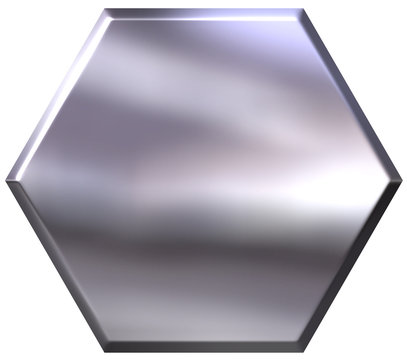 3D Silver Hexagon