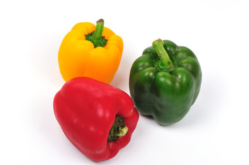 Red,yellow,green capsicums