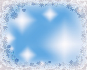 icy crystal Christmas frame with snowflakes