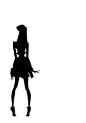 Silhouette of girl of teenagers