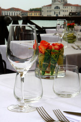 Open-air restaurant in Venice, Italy